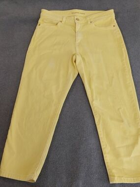 Michael Kors Womens Izzy Cropped Skinny Jeans Yellow Size 10